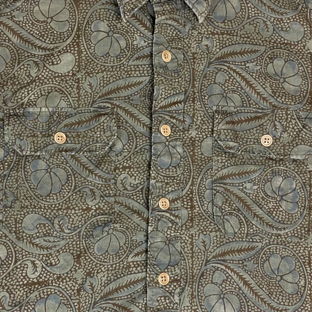 Polo Ralph Lauren Shirt Mens Large Brown Paisley Floral Button Down EUC